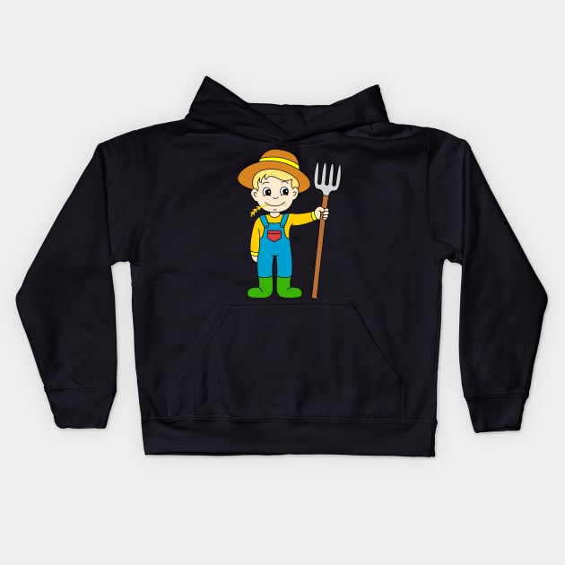 Farmer Boy Kids Hoodie by samshirts